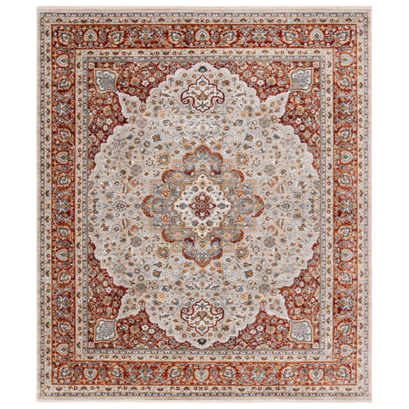 Lauren Ralph Lauren 1120 Area Rug In Beige / Rust, Rectangle 4' x 6'