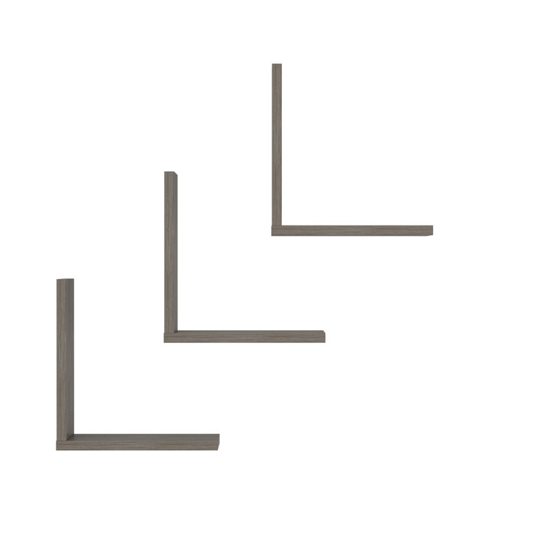 Élégante tablette murale, gris foncé, 11,8 x 6,3 x 4,3 pouces | 100% panneau de particules enduit de mélamine, épaisseur: 0,71 pouce | Plusieurs tablettes, conception à fixation murale, parfaite pour la décoration intérieure et l'organisation