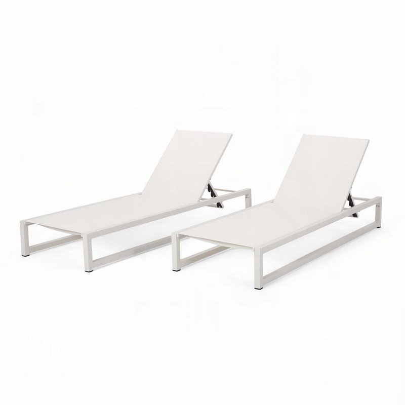 Outdoor Chaise Lounge Chair, White