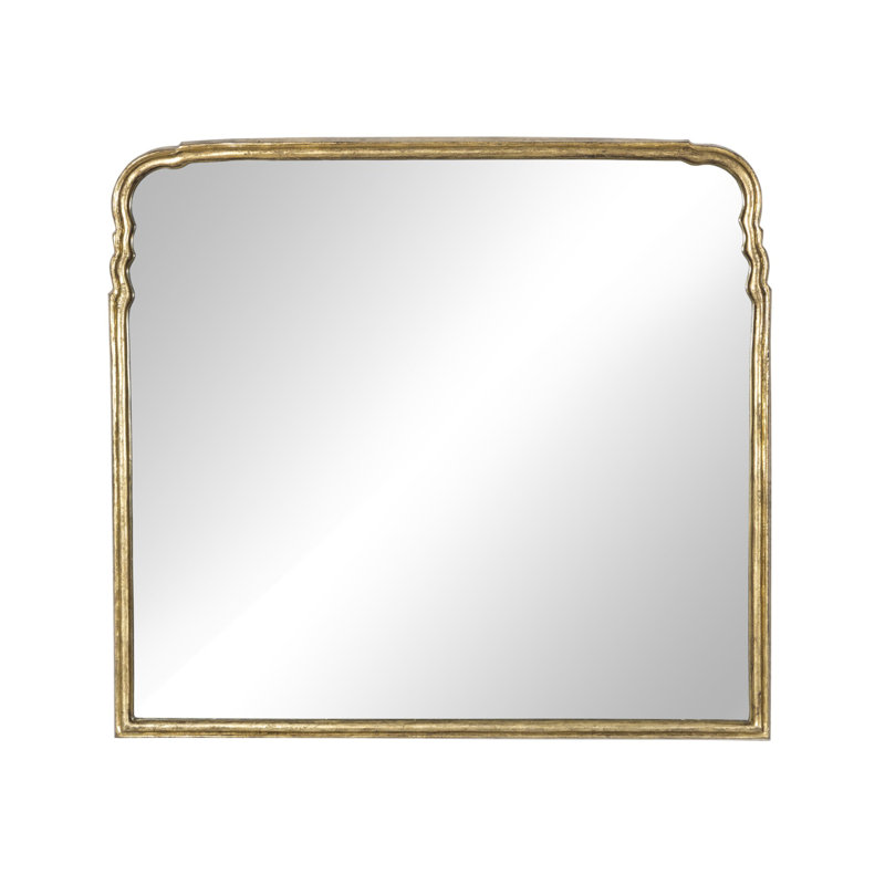 Loire Mantle Mirror-Antiqued Gold Leaf, Horizontal, 36" x 39.5"
