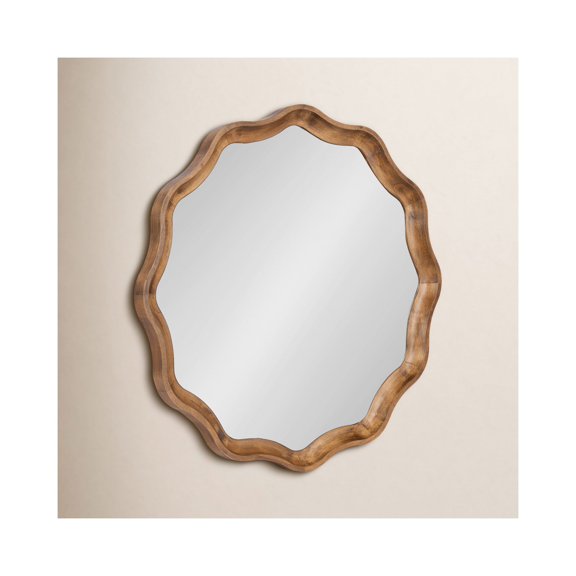 Canonbury Scalloped Mirror, Natural Rustic