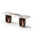 Modern 78.74" Pandora Stone Dining Table with Oval Wood Base, Rectangular