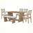 6-Piece Retro Dining Set, 1 Rectangular Table with 4 Upholstered Chairs and 1 Bench-81858191