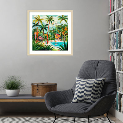 Tropical Paradise Dreams II by Lazar studio Wood Framed Wall Art Print