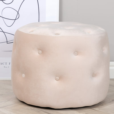 Hosey 55cm Wide Tufted Round Pouffe Ottoman