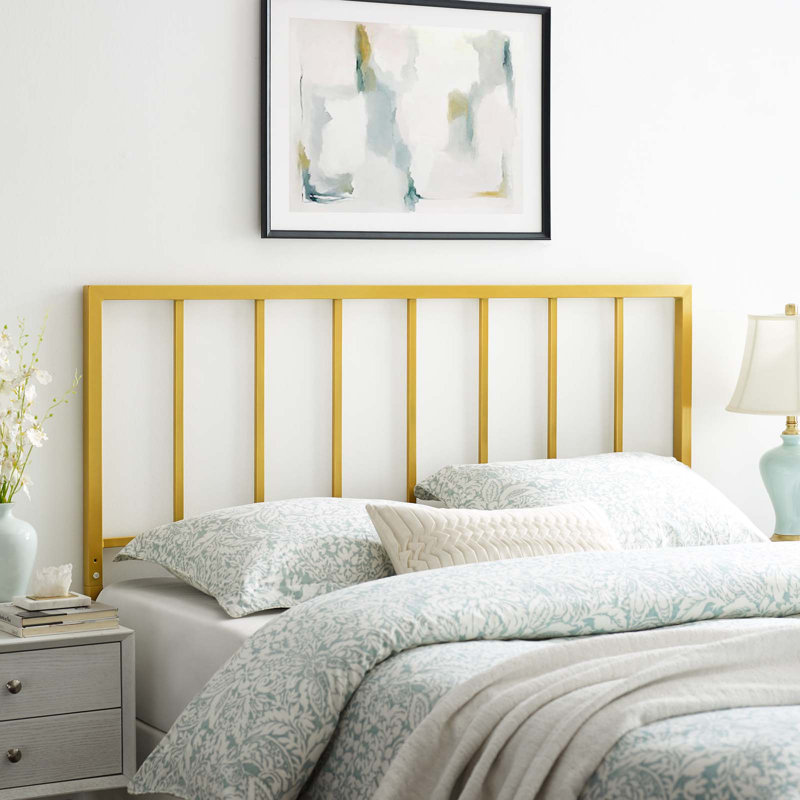 Tatum Metal Headboard, Gold, Queen