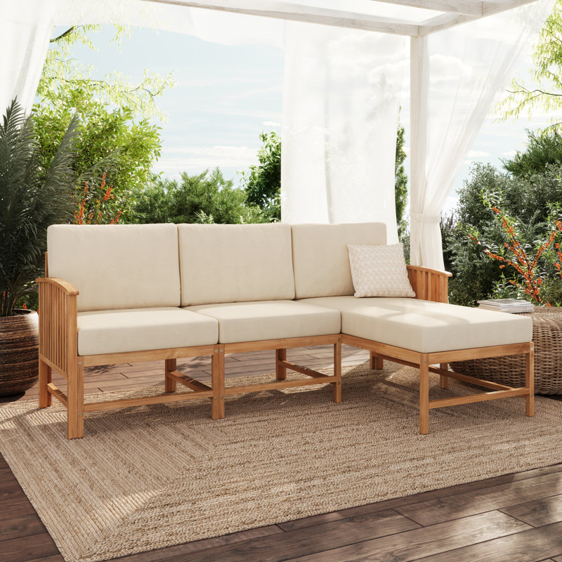 Riziki Acacia Outdoor Patio Sectional | Wayfair Canada