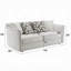 Causeuse Yoda avec 4 coussins, chenille en mousse beige, bordure brune, 73 pouces