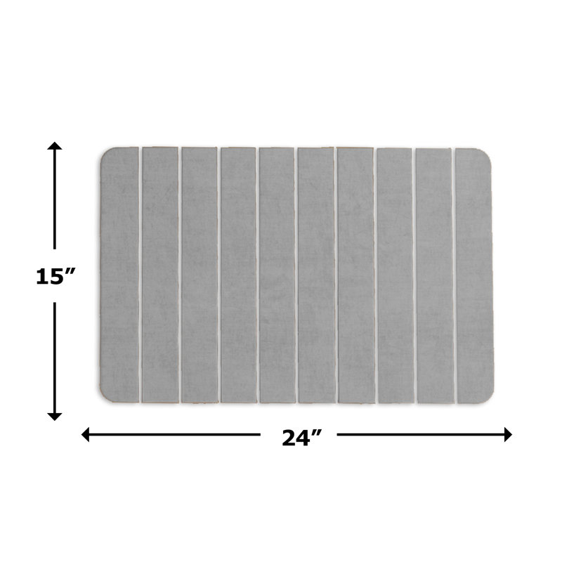 Dianeli Kitchen Mat, Gray, Rectangle 1'3" x 2'1"