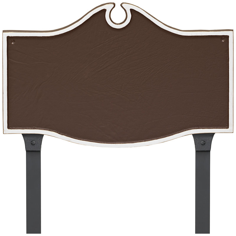 Plaque d’adresse murale sur 1 ligne colonial, Chocolat / Argent, Oui