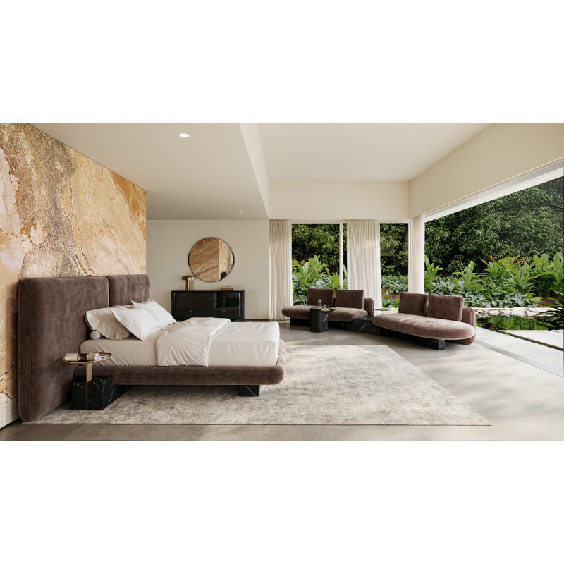 *Overlap Uph 2 Pnl Bed, Taupe, King