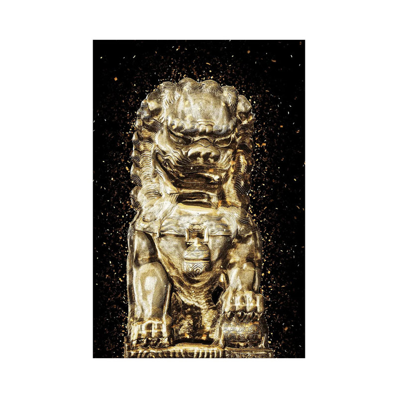 Golden - Buddha Lion by Philippe Hugonnard - Wrapped Canvas Print, 66.04 cm H x 45.72 cm W