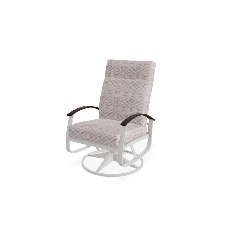Chaise de patio pivotante avec coussins Askar, Frêne serein, Kona P10, Neige texturée