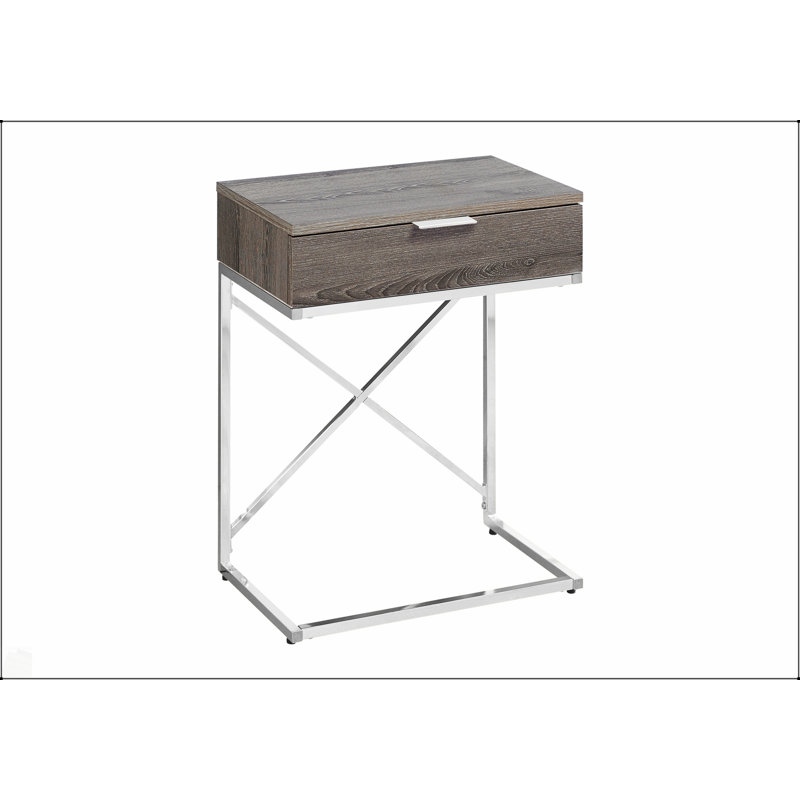 Table d'appoint moderne avec tiroir de rangement, idéale pour le salon et la chambre à coucher, alliant style et fonctionnalité.