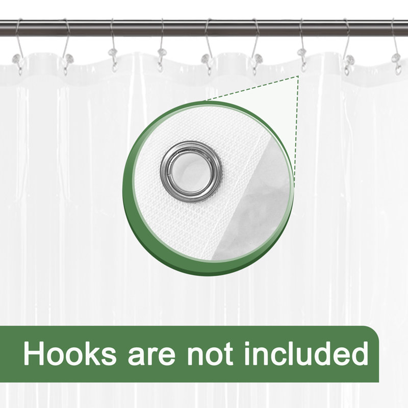 8G PEVA Solid Color Single Waterproof Shower Curtain Liner, Clear, 78"H x 36"W