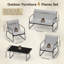 Outdoor Poppell 4-Piece Patio Furniture Set With 2 Chairs & Glass Coffee Table-1972198513