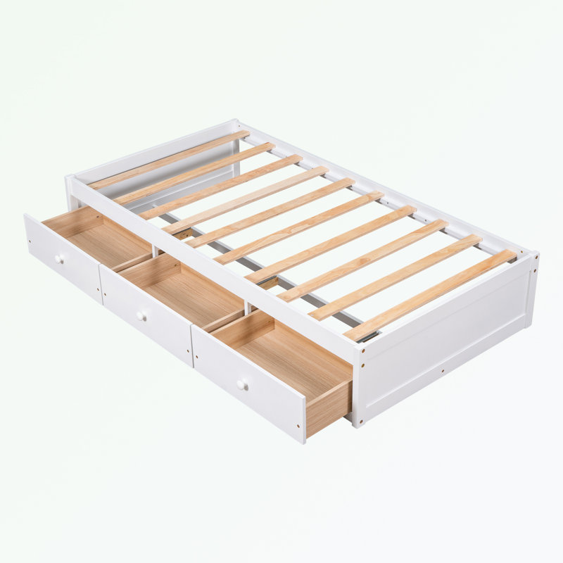 Kutsi 14.1" Solid Wood Platform Bed, White
