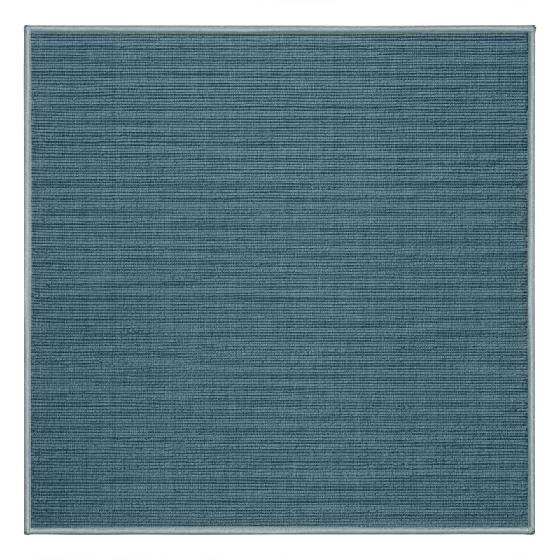 Machine Washable Solid Blue Area Rug, Square 5'