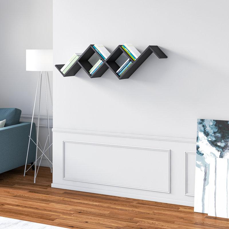 5 Piece Floating Shelf, Black
