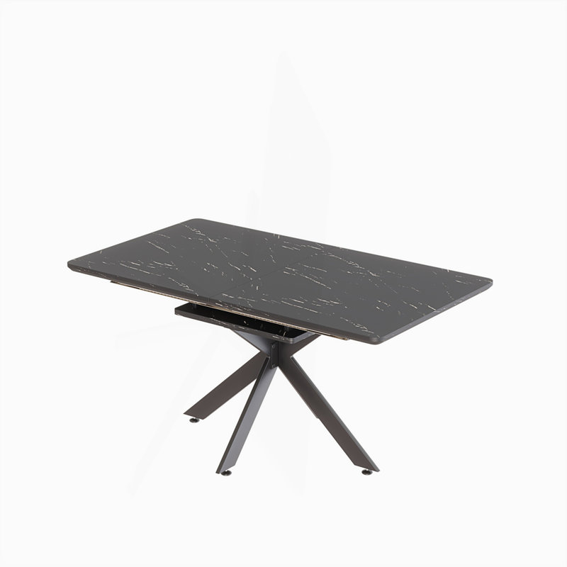 Extendable Large Dining Table, Modern Mid-Century Kitchen Table