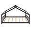 Lit double en bois pleine grandeur, espresso