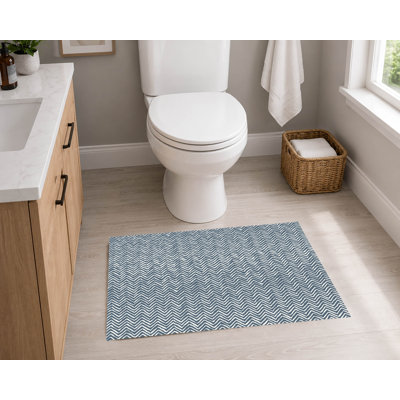 Tapis de toilette rectangulaire antidérapant à chevrons