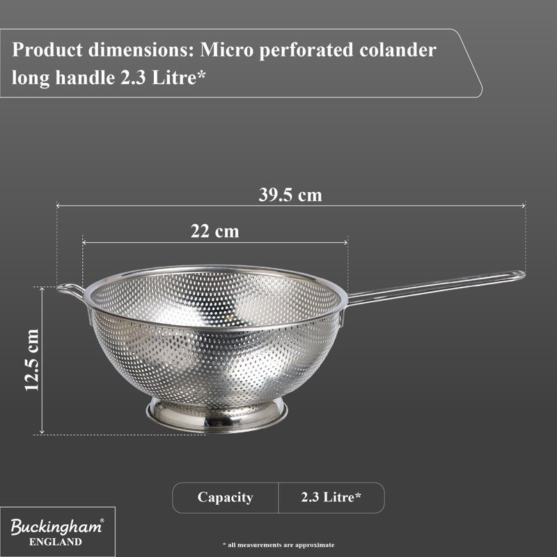 Buckingham Stainless Steel Colander, 22 cm
