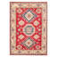 Tapis unique en laine noué à la main 6 pi 8 po x 9 pi 6 po nouvel âge Sandyfield - rouge / bleu / beige