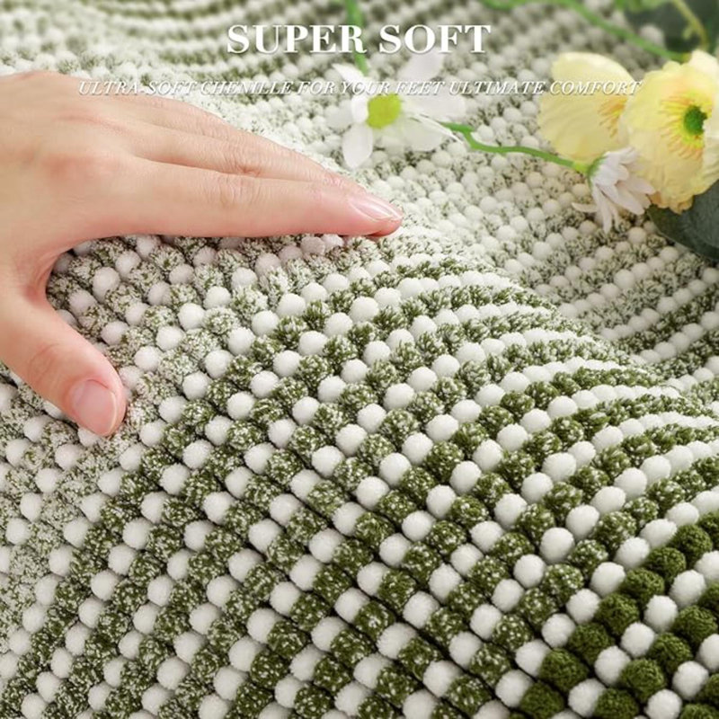 Ensembles de tapis et de tapis, 2 pièces en chenille épaisse absorbante, tapis antidérapants doux pour la salle de bain, lavable à la machine