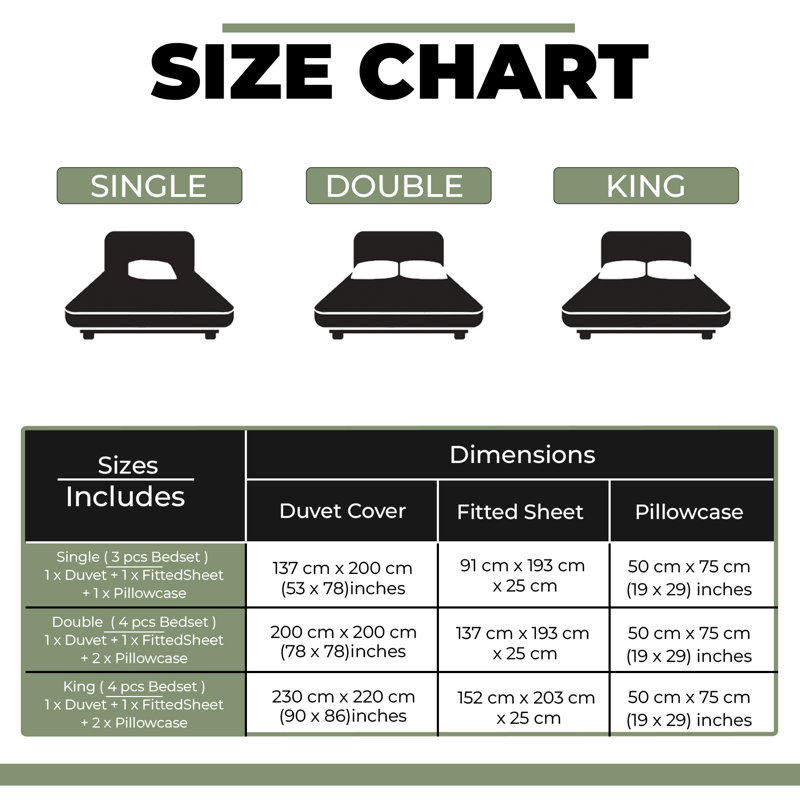 Cotton Blend Floral Duvet Cover with Pillowcases, Double Duvet Cover + 2 Standard Pillowcases