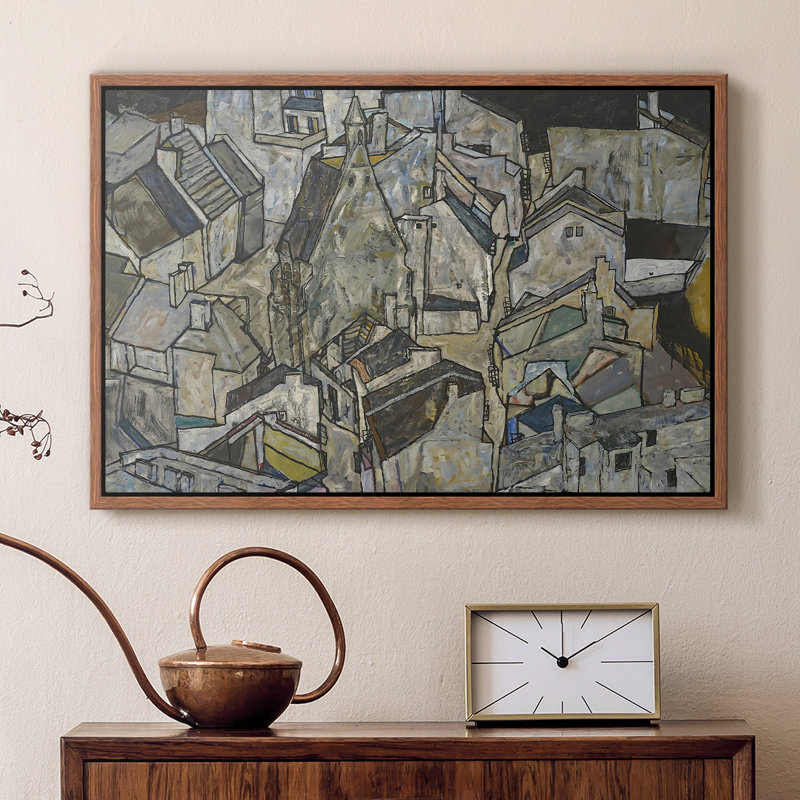 «Mödling II» par Egon Schiele, Noyer, 16 x 24