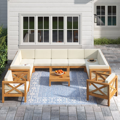 Jacklyn 10-Piece Modular Outdoor Sectional with Cushions