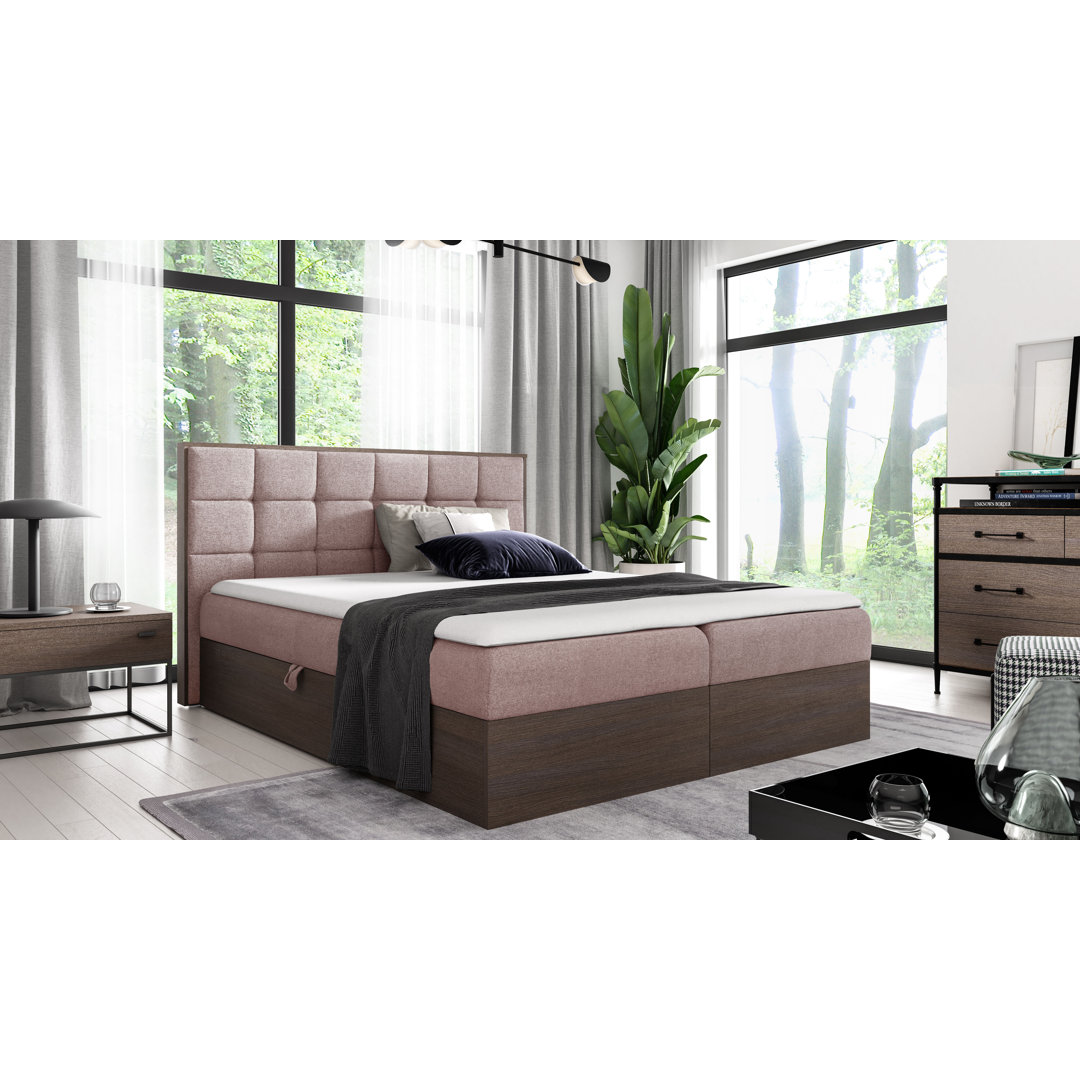 Boxspringbett Nawaal mit Topper und Stauraum