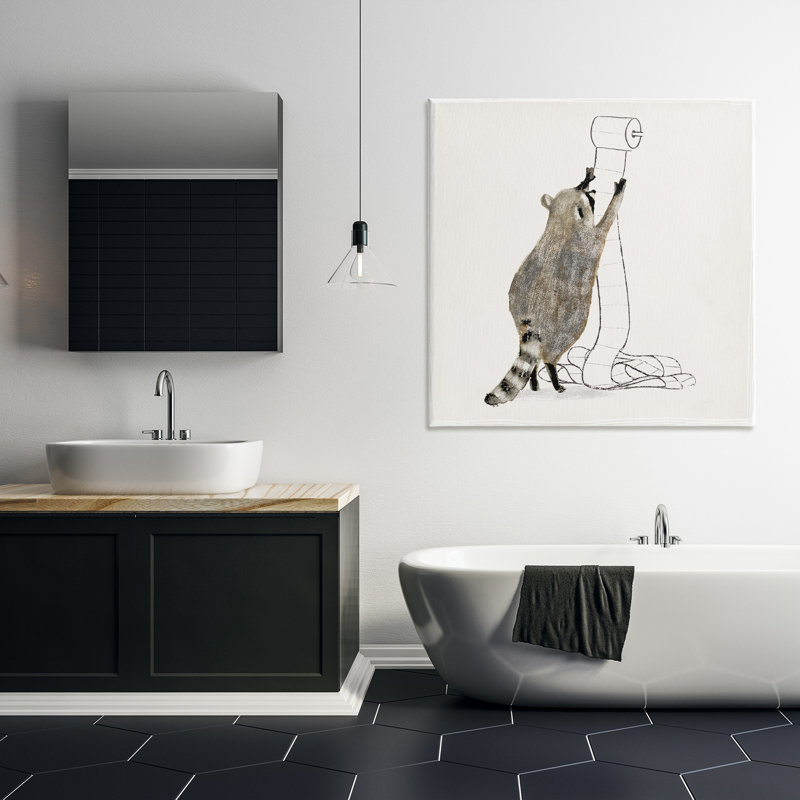 Ramasseur de papier hygiénique raton laveur, H 36 po x l 36 po