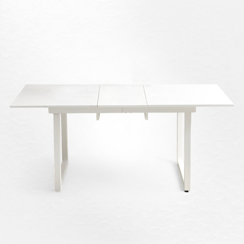 Table de salle à manger extensible, Blanc, Chêne clair, H 29,52 po x l 55,08 po x P 31,52 po