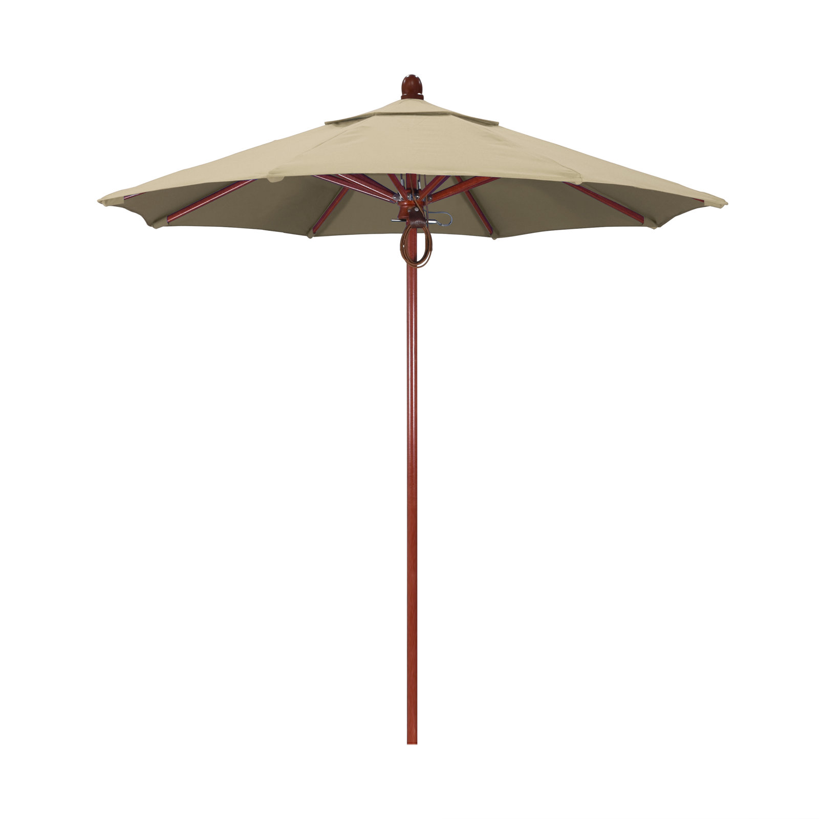 Meridien 7.4' Sunbrella® Umbrella, Antique Beige Sunbrella® Canvas, Red