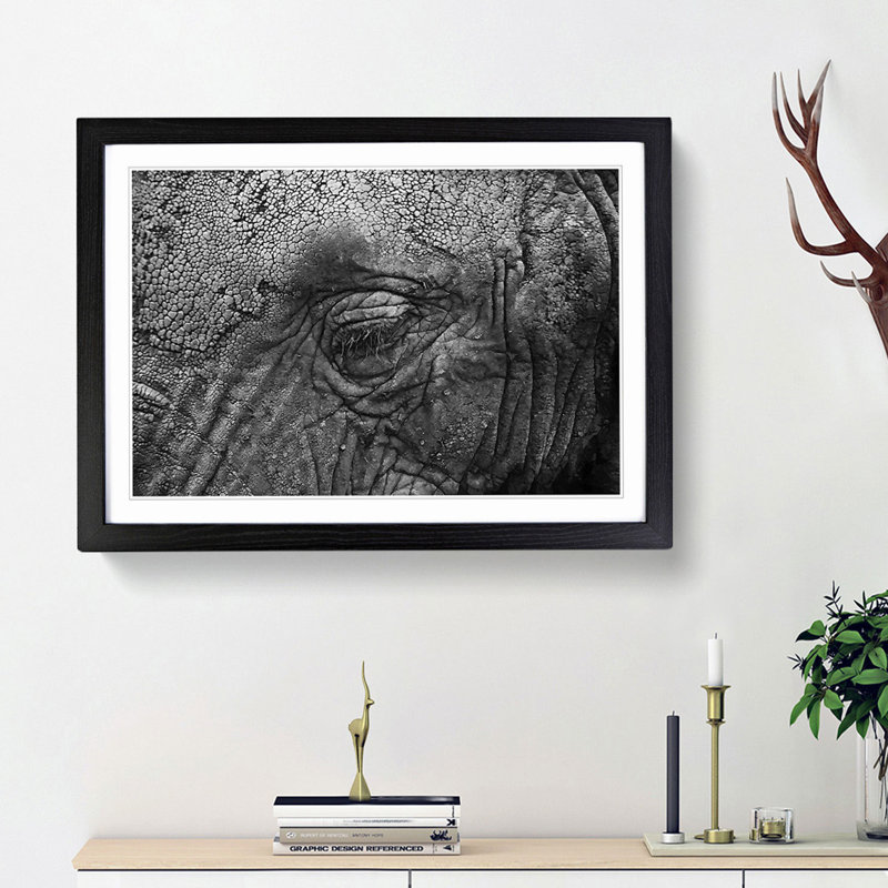 Elephant - Picture Frame Graphic Art Print, Black Framed, 36cm H x 48cm W x 2cm D