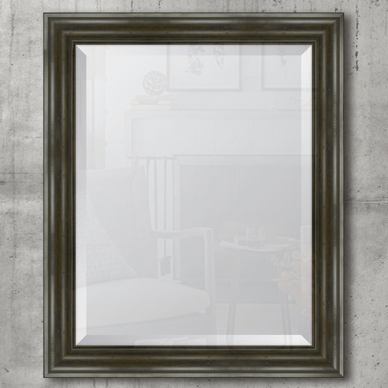 English Wall Mirror, 34" H x 28" W, Gray