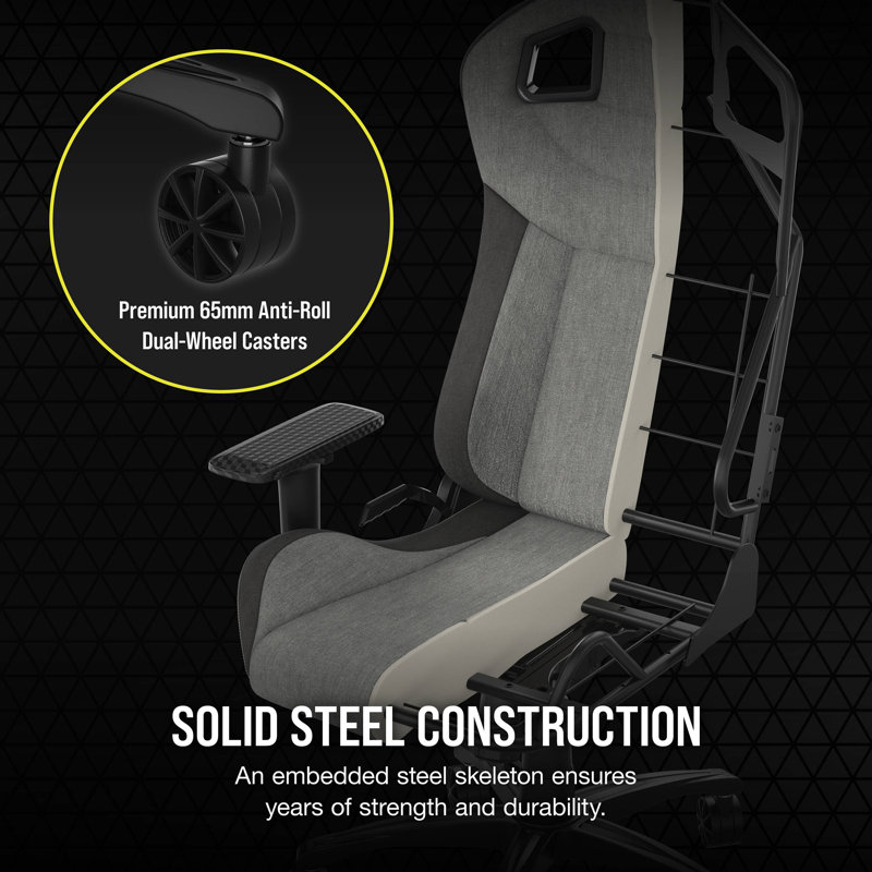 Corsair Adjustable Reclining Ergonomic Swiveling PC & Racing Game Chair, Gray