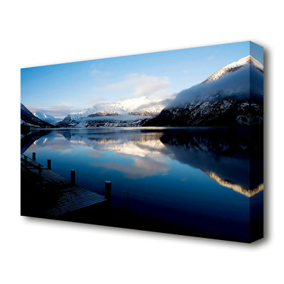 Blue Calm Lake - Wrapped Canvas Print