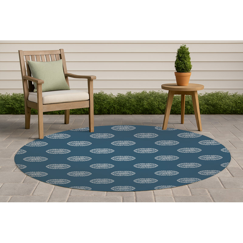 Maddy Non Slip Outdoor Rug, Round 5'