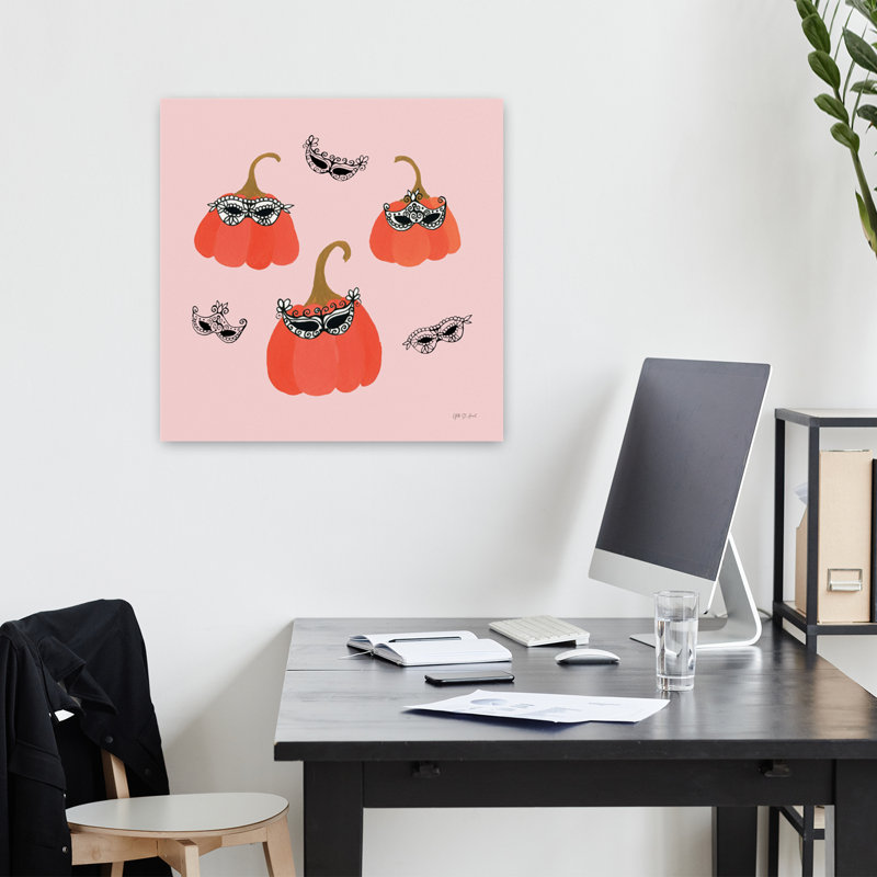 Masquerade Pumpkins, art contemporain, H 18 po x l 18 po