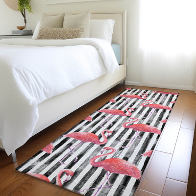 Tapis rose Cerrito AMF204 lavable à la machine de qualité supérieure