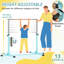 HOMCOM Gymnastics Bar 92-150 cm Height Adjustable for Kids Light Blue