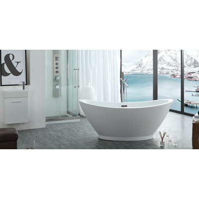 Iris 68.5'' x 33.46'' Soaking Acrylic Bathtub