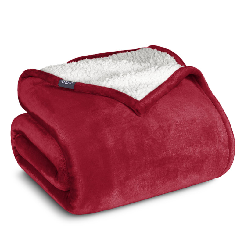 Couverture Sherpa, Jeté, Rouge