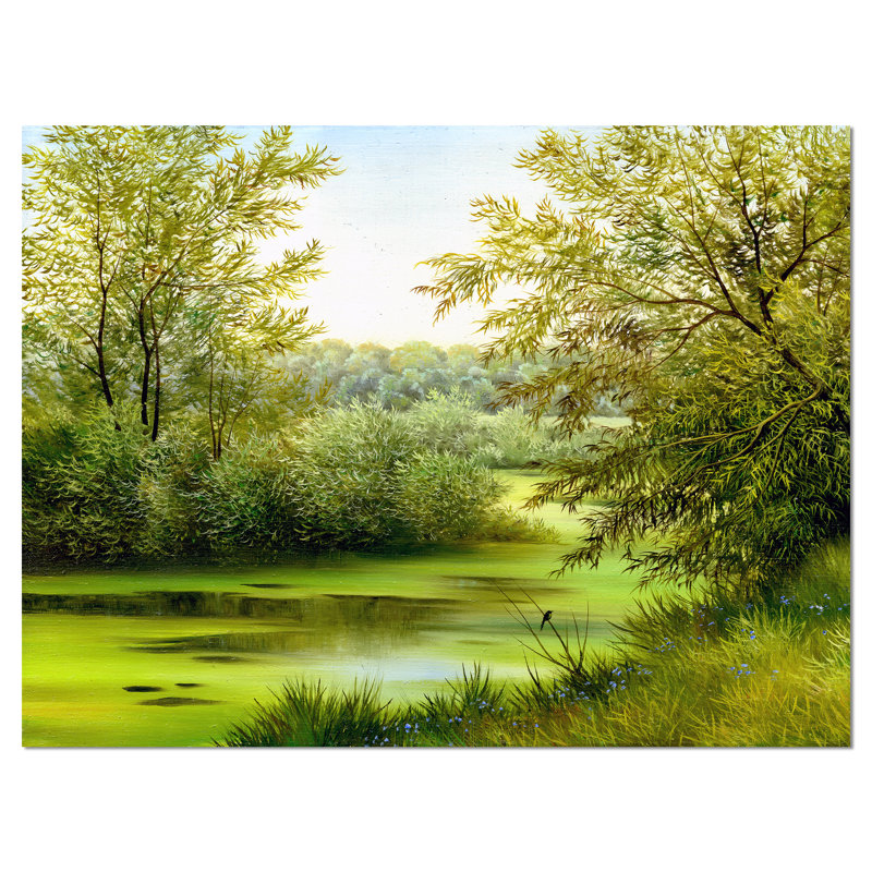 " Summer Landscape Oil ", 12" H x 20" W x 1" D