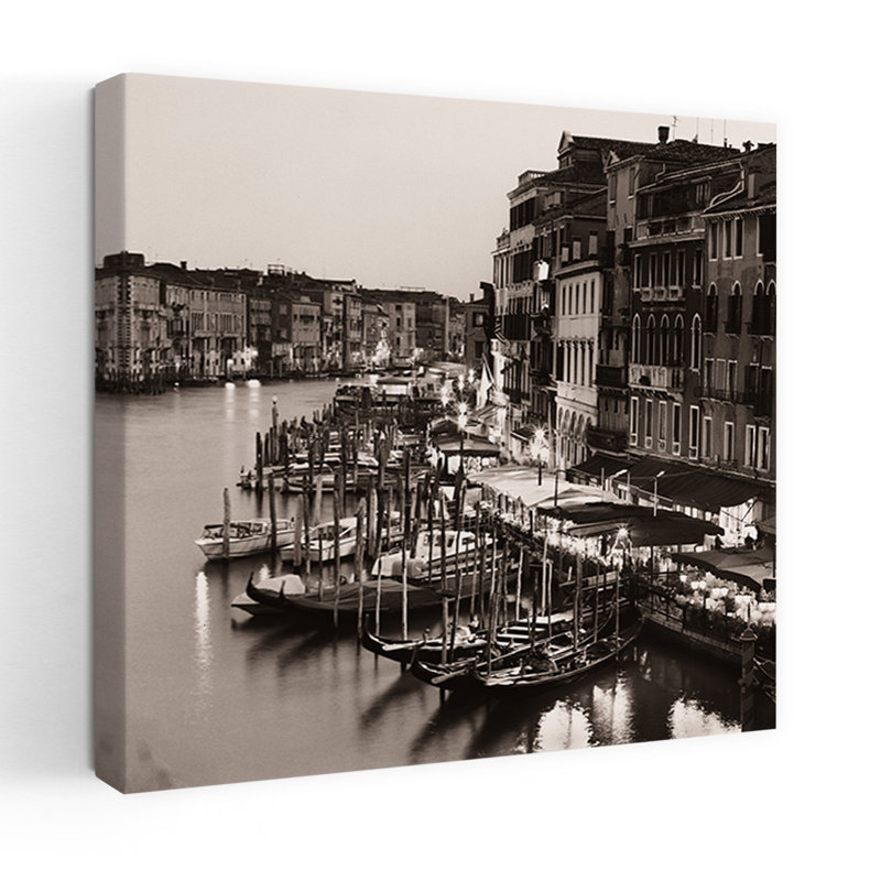Ponte di Rialto, art abstrait contemporain, art de paysage, H 18 po x l 18 po