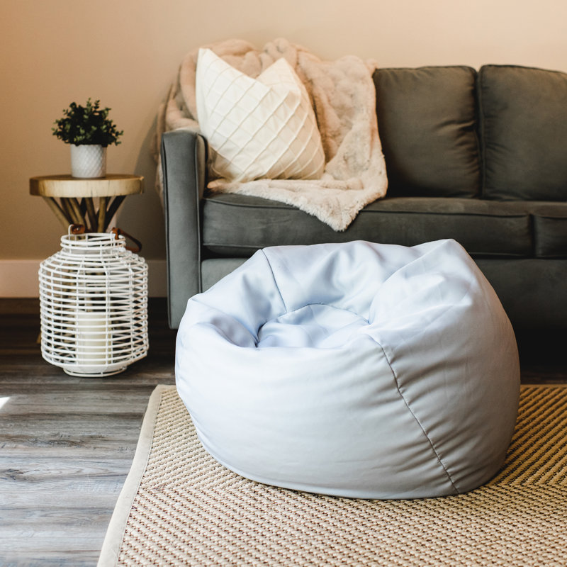 Big Joe Classic Bean Bag Chair, Cloud Gray Polyester Blend, 17"H x 24"W x 24"D