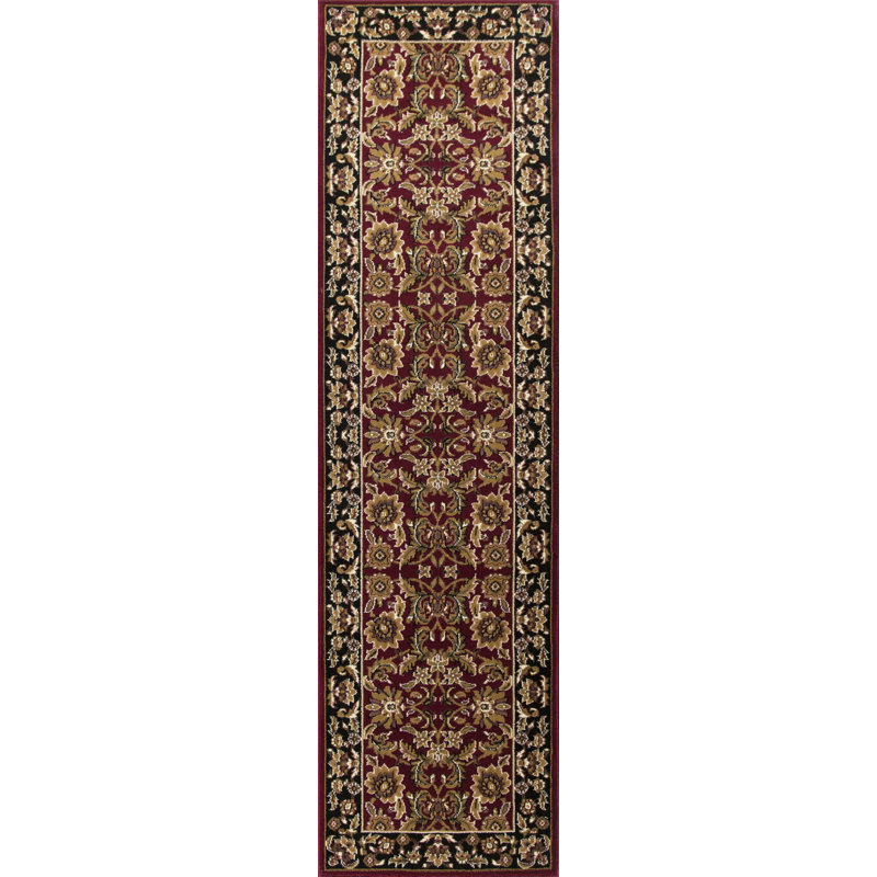 Bellville Oriental Red/Black Area Rug, Runner 2'2" x 7'11"